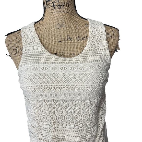 Anthropologie Sunday In Brooklyn Womens Tank Top Size XS Cream Crochet Front - Picture 3 of 9